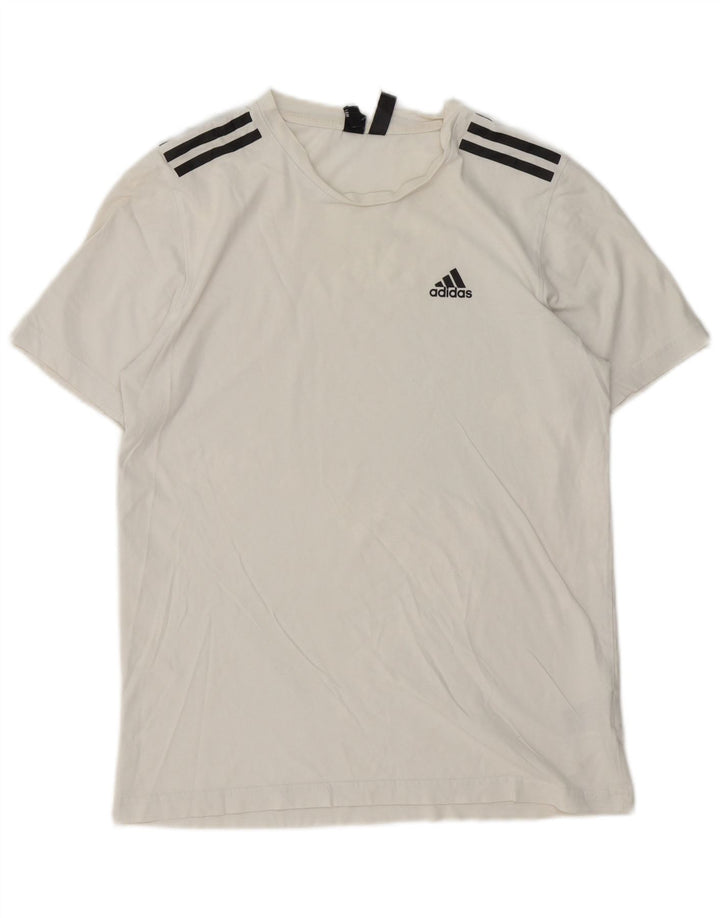 T-shirt męski ADIDAS, mały, biały, bawełniany