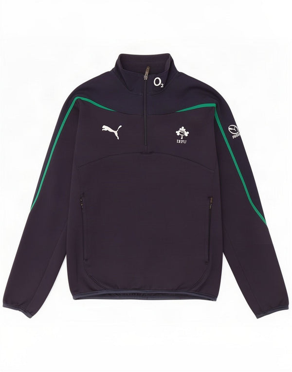 Puma Męski sweter IRFU z zamkiem błyskawicznym, mały granatowy poliester