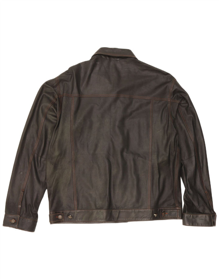 Vintage męska skórzana kurtka IT 52 XL czarna