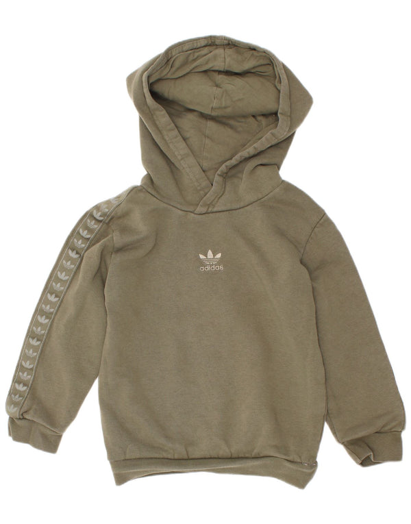 Chłopięca bluza z kapturem Adidas z grafiką 3-4 lata, bawełna khaki