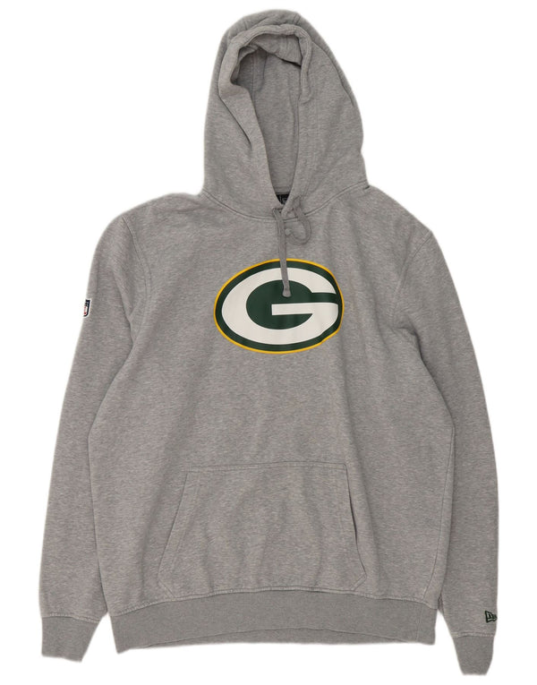NFL Mens Green Bay Packers Graphic Hoodie Jumper 2XL Grey Flecked Cotton