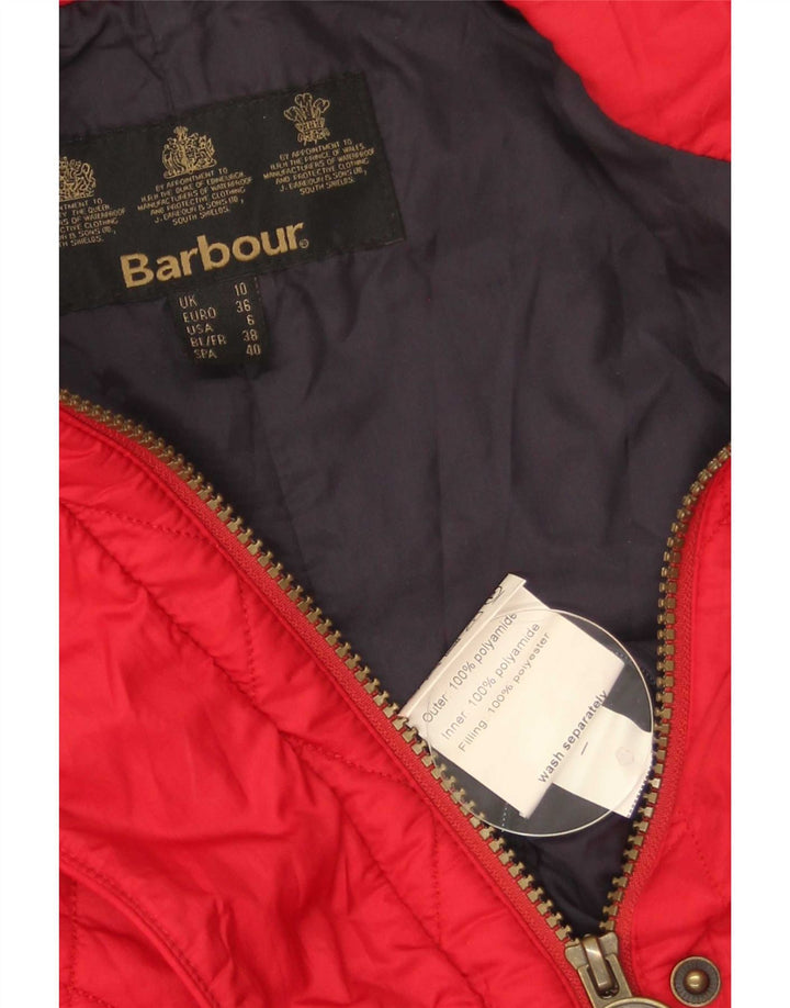 Damska pikowana kurtka Barbour UK 10 Small, czerwona, poliamidowa