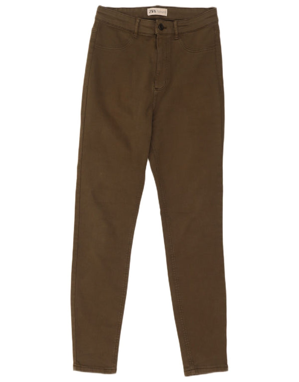 Damskie jeansy skinny Zara EU 38 Small W28 L28 Khaki Cotton