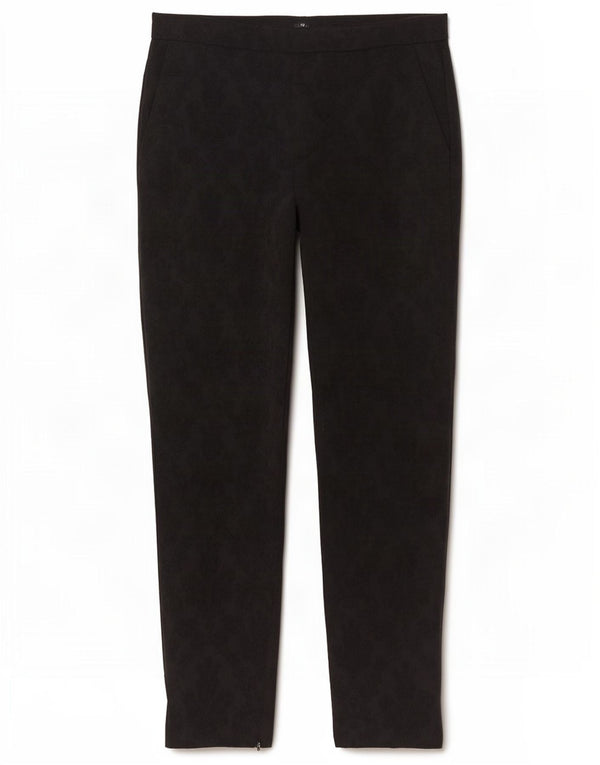 Spodnie damskie Zara Slim Chino, średnie W28 L28, czarne, bawełniane w stylu paisley
