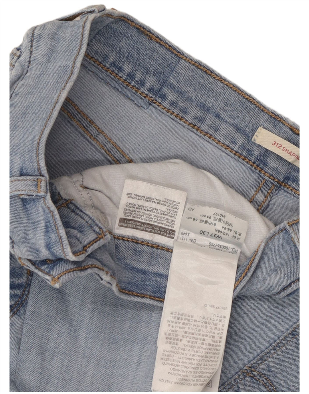 Damskie jeansy Levi's 312 Shaping W27 L30 Niebieska bawełna