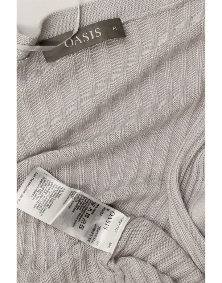 Damski sweter rozpinany Oasis Longline, UK 14, średnioszara wiskoza