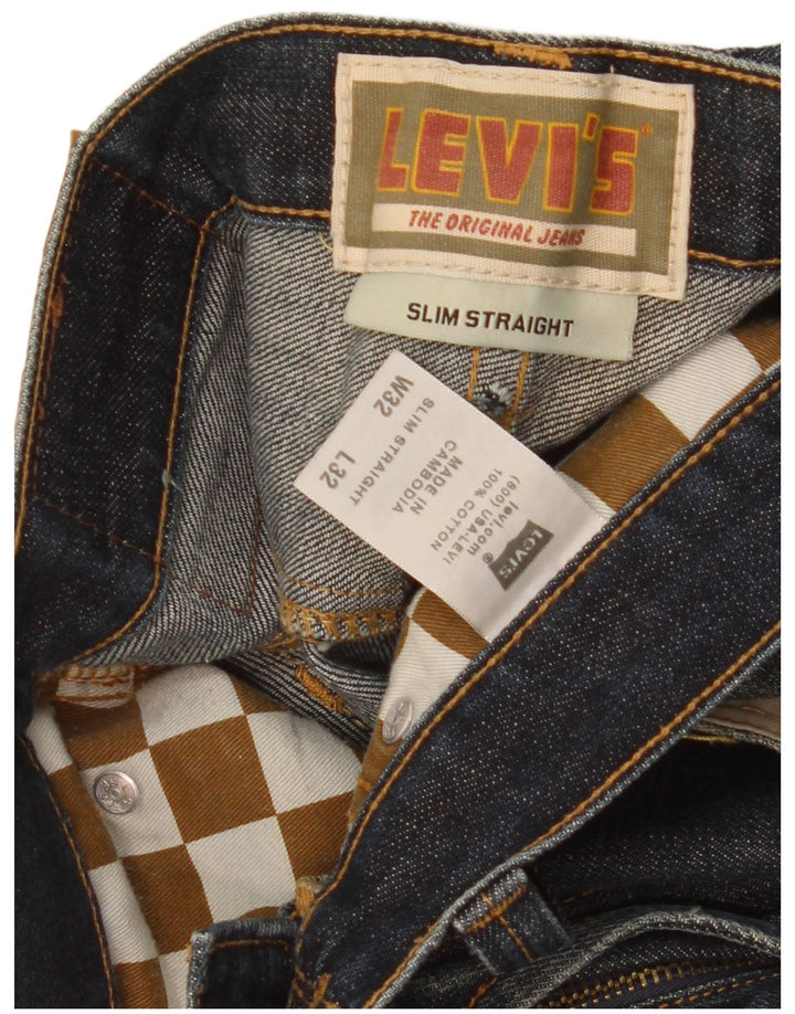 Męskie jeansy Levi's Slim Straight W32 L32 Granatowa bawełna