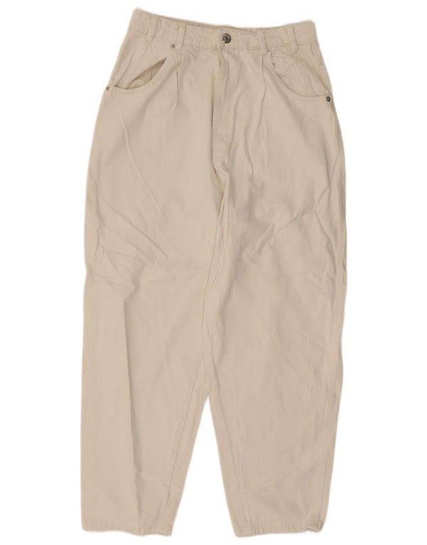Zara Womens High Waist Loose Jeans EU 40 Medium W30 L26 White Cotton
