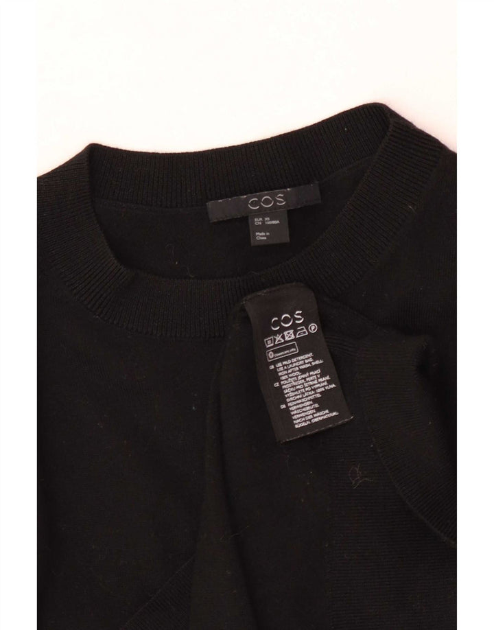 Cos Damski sweter z okrągłym dekoltem UK 6 XS, czarna wełna