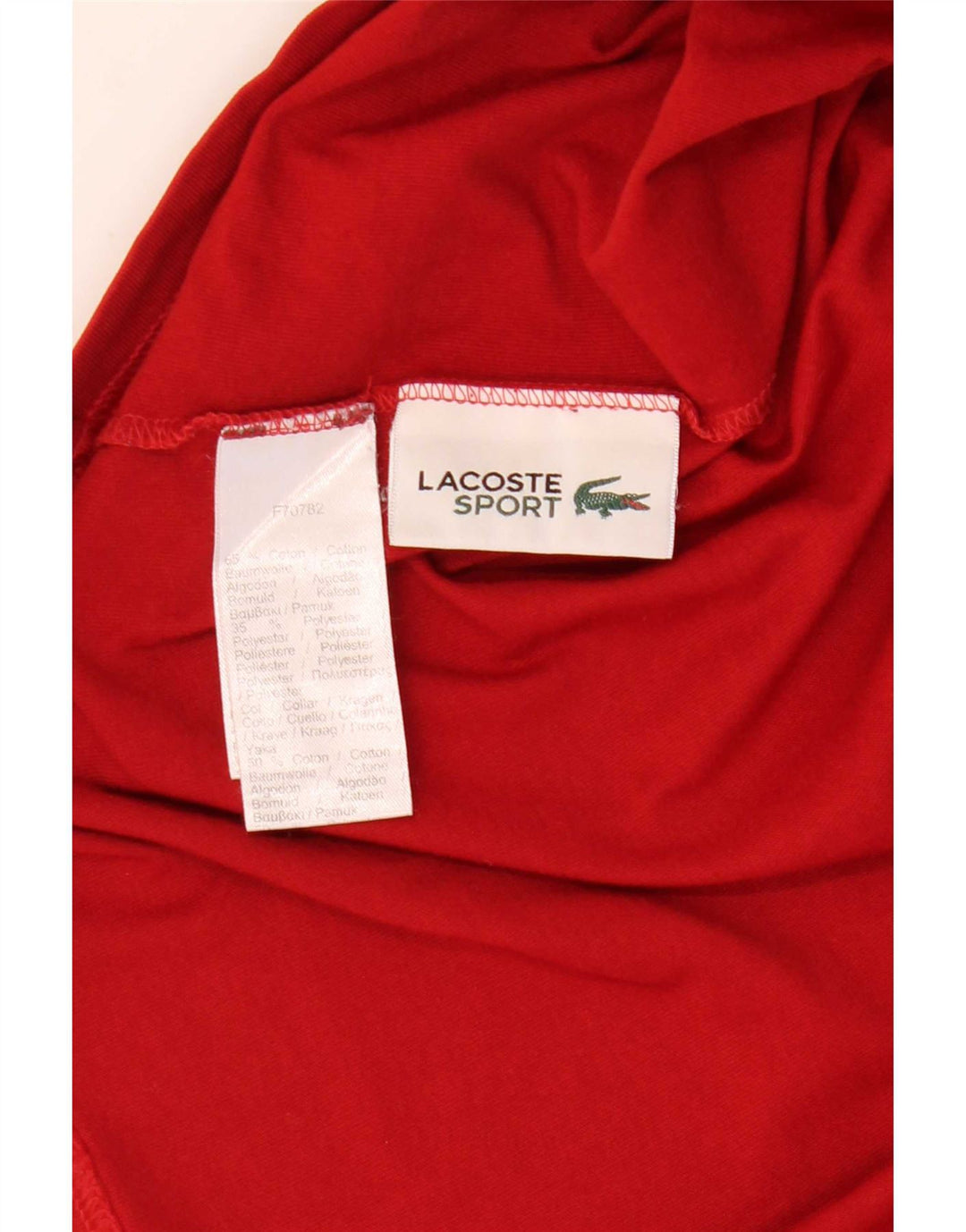 Męska koszulka z grafiką Lacoste, rozmiar 3, mała, czerwona, bawełniana