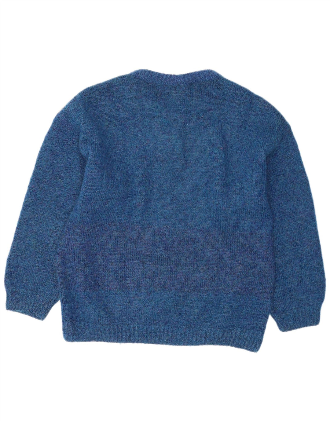 Vintage męski sweter z okrągłym dekoltem, duże niebieskie paski