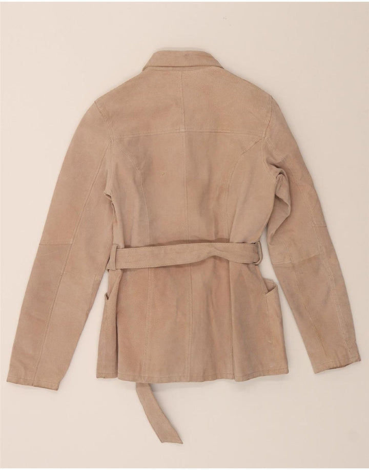 NEUTRAL ZONE Womens Leather Jacket UK 10 Small Beige Leather Vintage Neutral Zone and Second-Hand Neutral Zone from Messina Hembry 