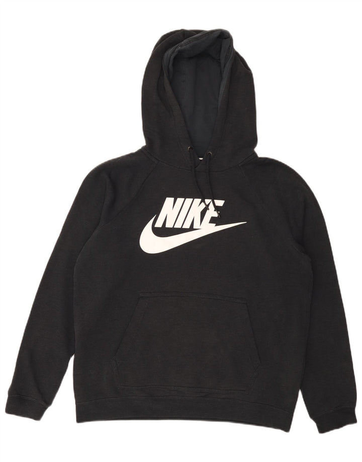 Męski sweter z kapturem NIKE z grafiką, średniej wielkości, czarny, bawełniany