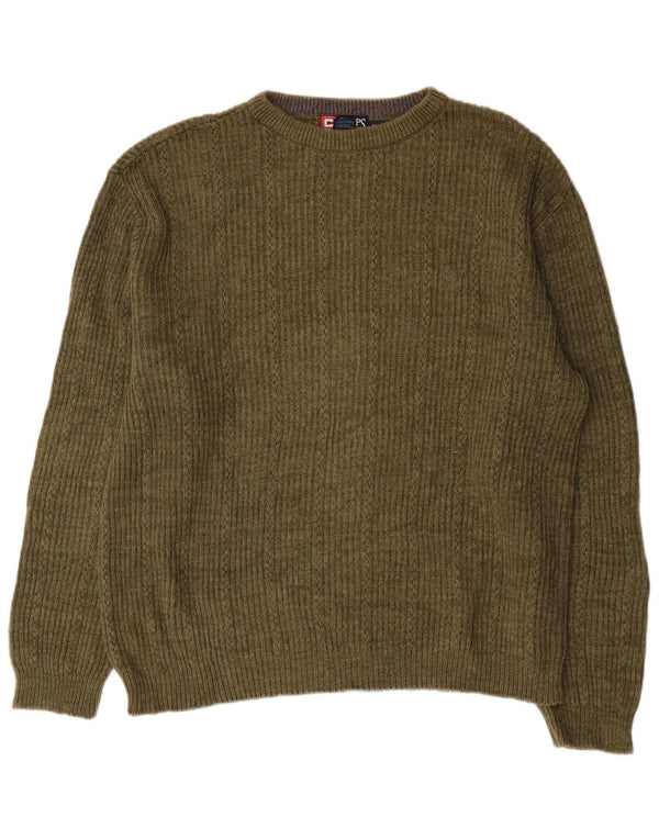 Męski sweter z okrągłym dekoltem Chaps XL, khaki