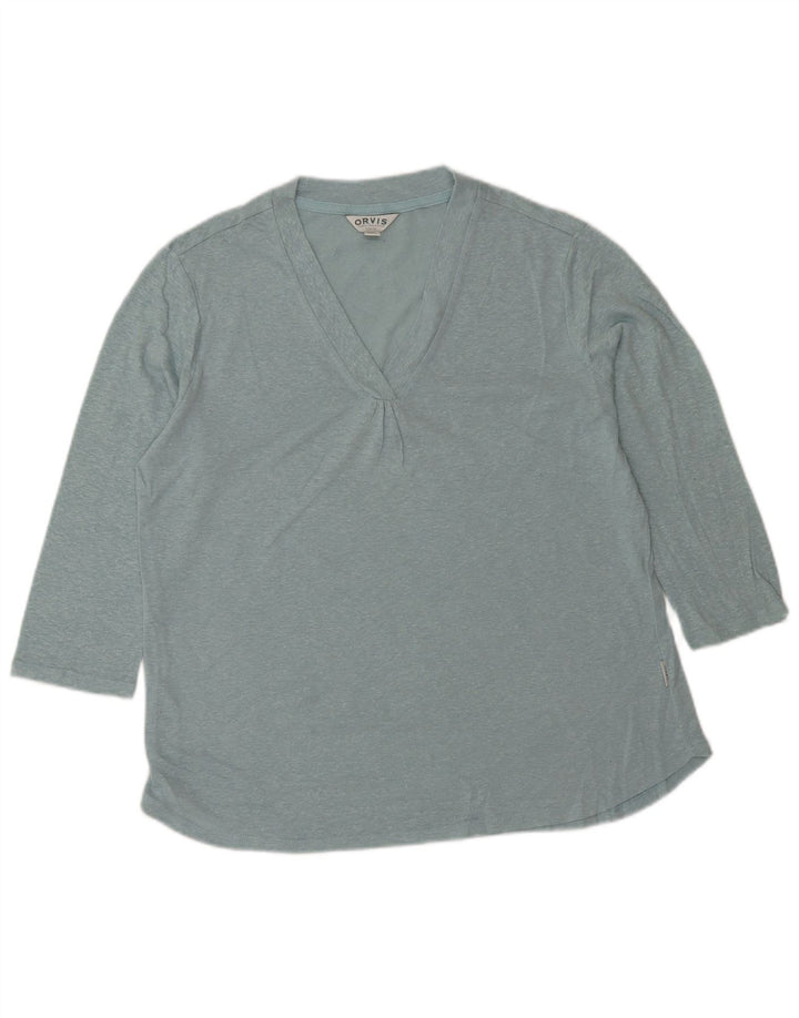 Damski top oversize ORVIS z rękawem 3/4, UK 10, mały niebieski