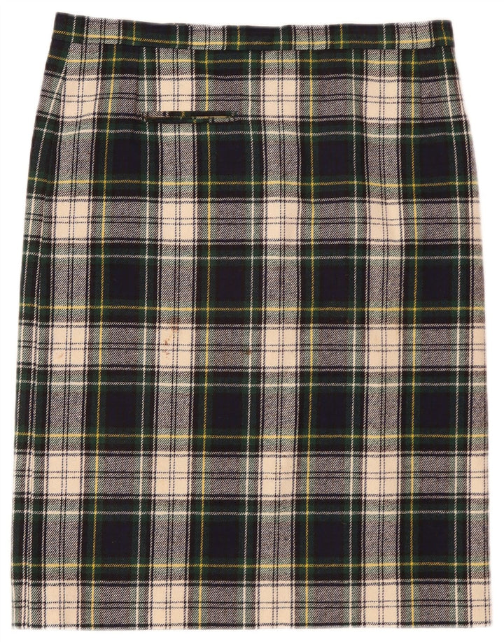 Prosta spódnica damska VINTAGE W36 XL Granatowa kratka