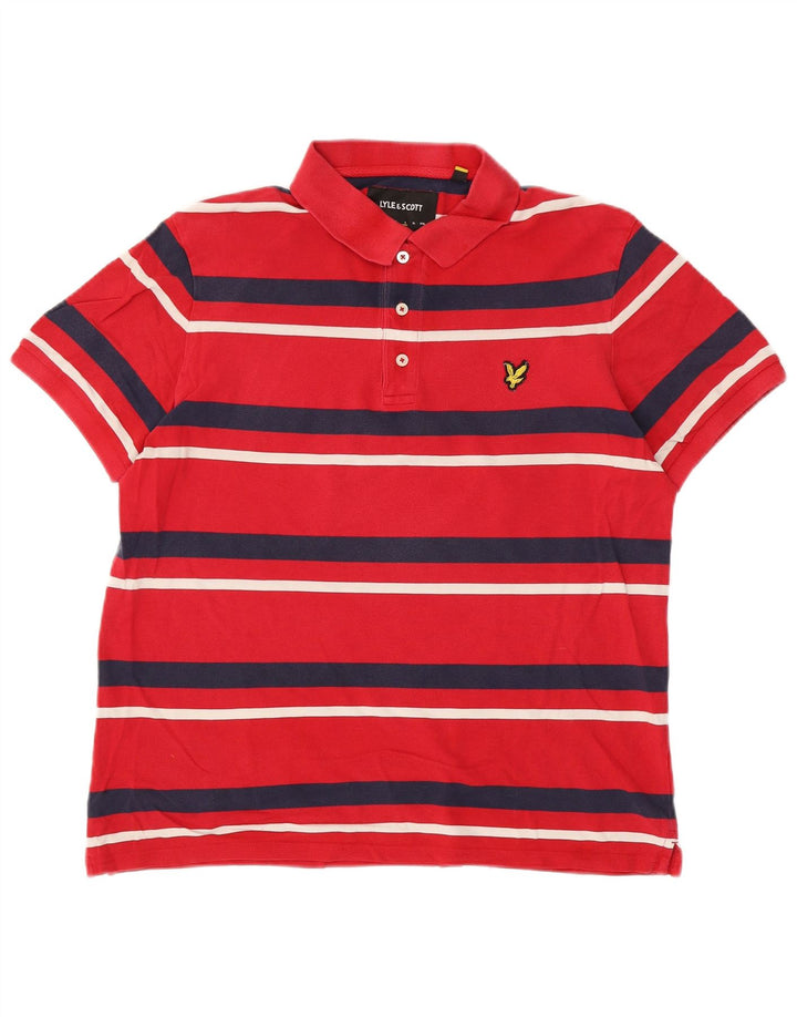 Męska koszulka polo Lyle & Scott, duża, bawełniana w czerwone paski