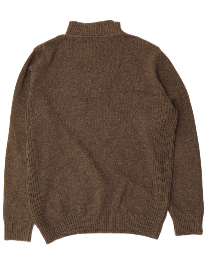 Męski sweter z zamkiem błyskawicznym Barbour, duża wełna khaki