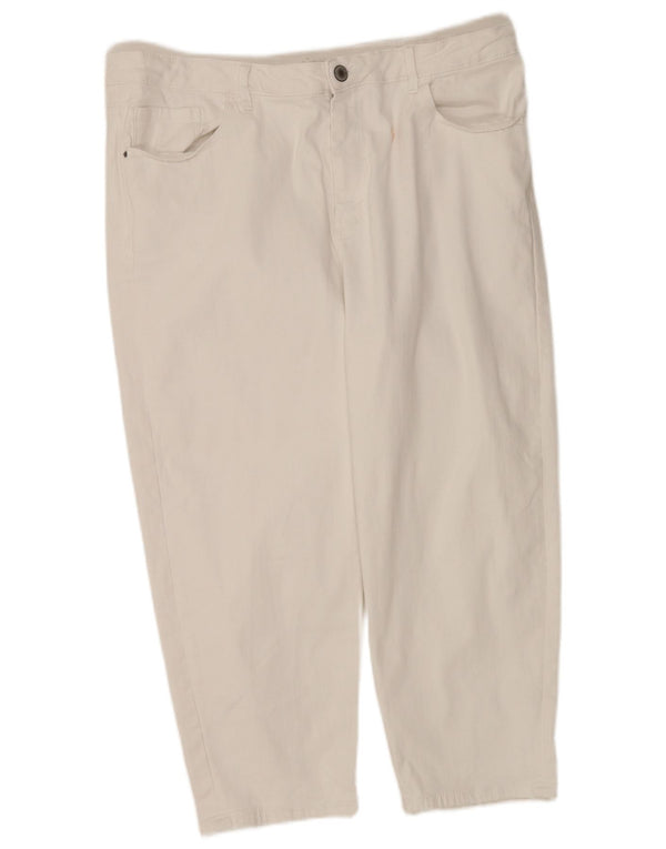 Marks & Spencer Damskie Jeansy Capri UK 22 3XL W42 L22 Biała Bawełna