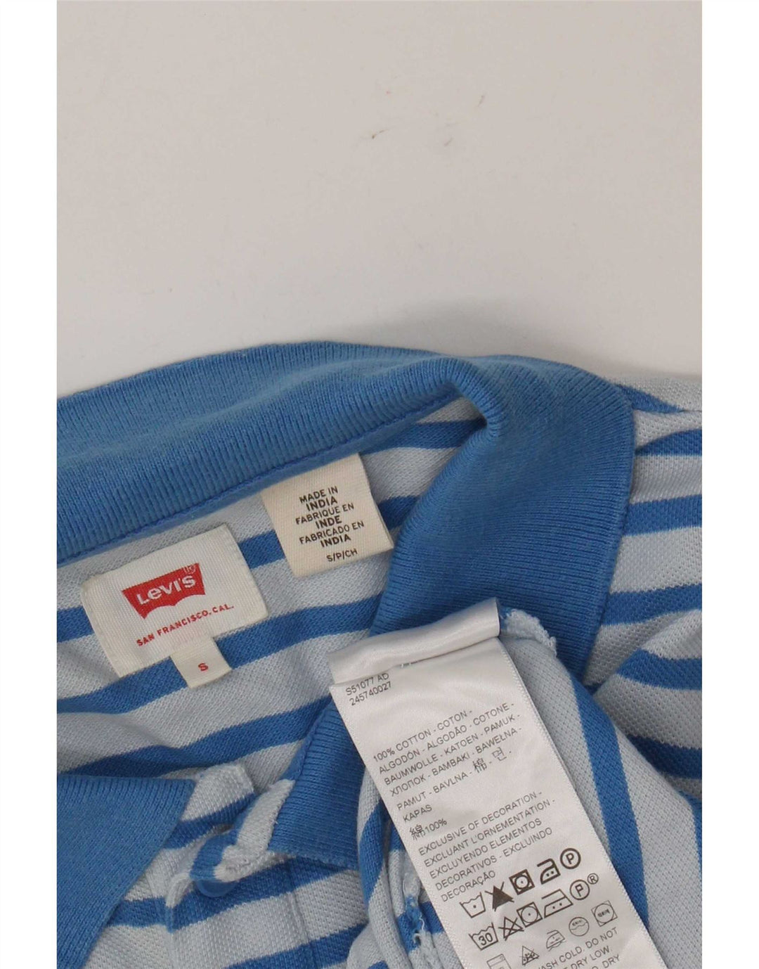 Męska koszulka polo Levi's, mała, niebieska, bawełniana w paski