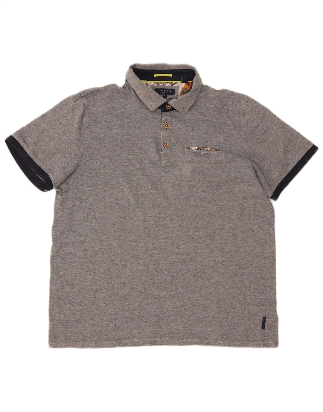 Męska koszulka polo TED BAKER, rozmiar 5 XL, szara, bawełniana