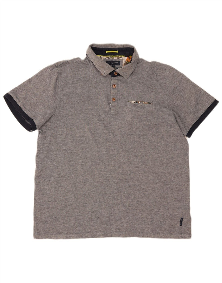 Męska koszulka polo TED BAKER, rozmiar 5 XL, szara, bawełniana
