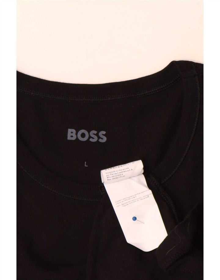 Damska koszulka Hugo Boss, duża, czarna, bawełniana