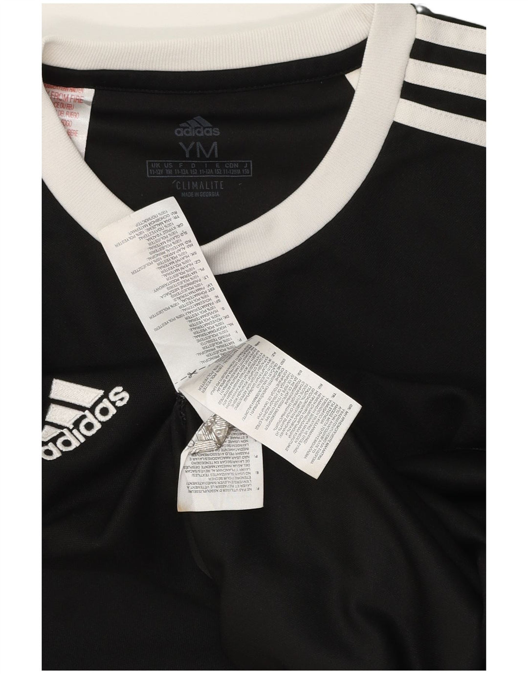 Chłopięca koszulka Adidas Climalite Top 11-12 lat, średni czarny poliester