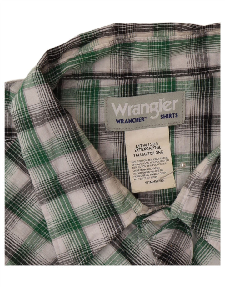 Męska wysoka koszula Wrangler 2XL, bawełniana w zieloną kratkę