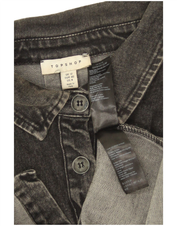 Damska koszula dżinsowa Topshop UK 12, średnio szara, bawełniana
