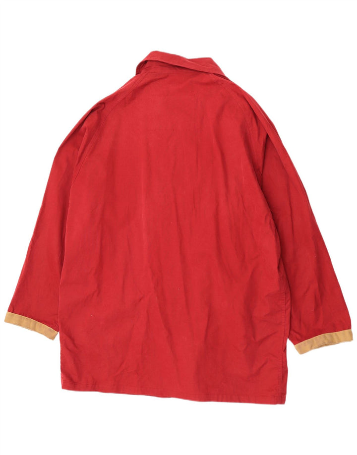 Damska kurtka polbot oversize UK 18 XL, bawełniana w kolorze czerwonym
