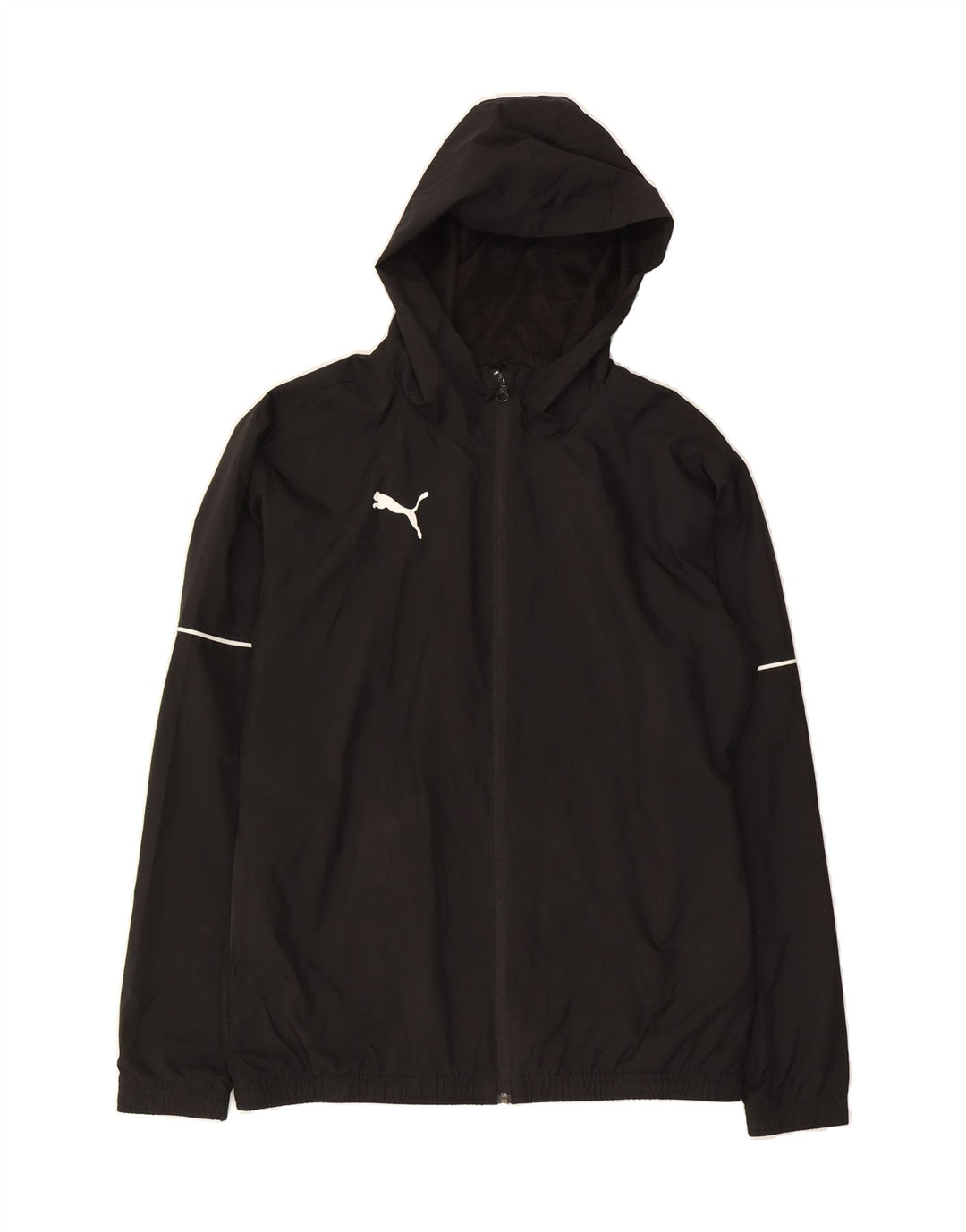 PUMA Mens Hooded Tracksuit Top Jacket Medium Black Polyester Vintage Puma and Second-Hand Puma from Messina Hembry 
