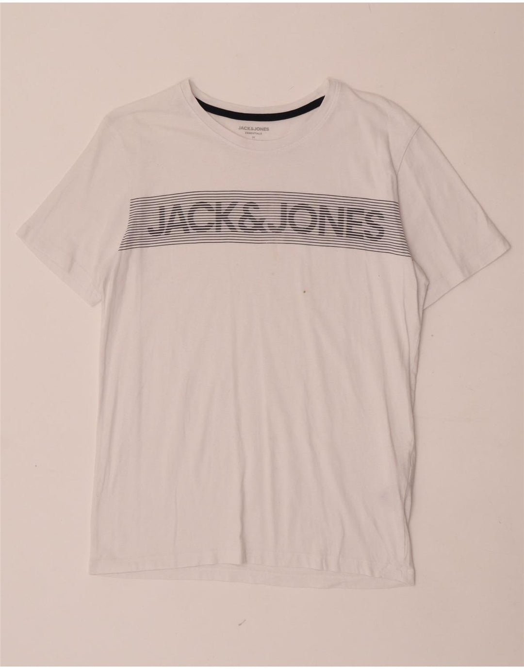 Męska koszulka z grafiką Jack & Jones, średnia, biała bawełna