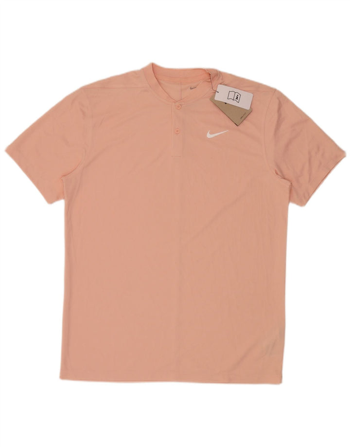 Męski T-shirt Nike Dri Fit Top, średni różowy poliester