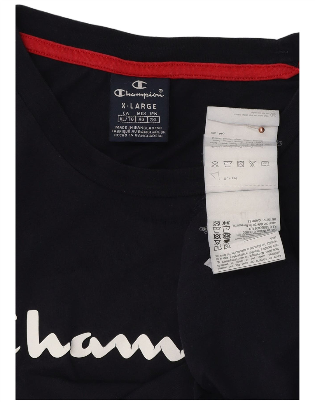 Męska koszulka z grafiką CHAMPION Top XL, granatowa, bawełniana