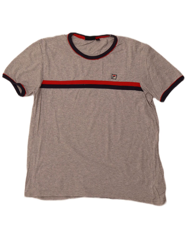 T-shirt damski FILA Top UK 18 XL, bawełniany w szare paski