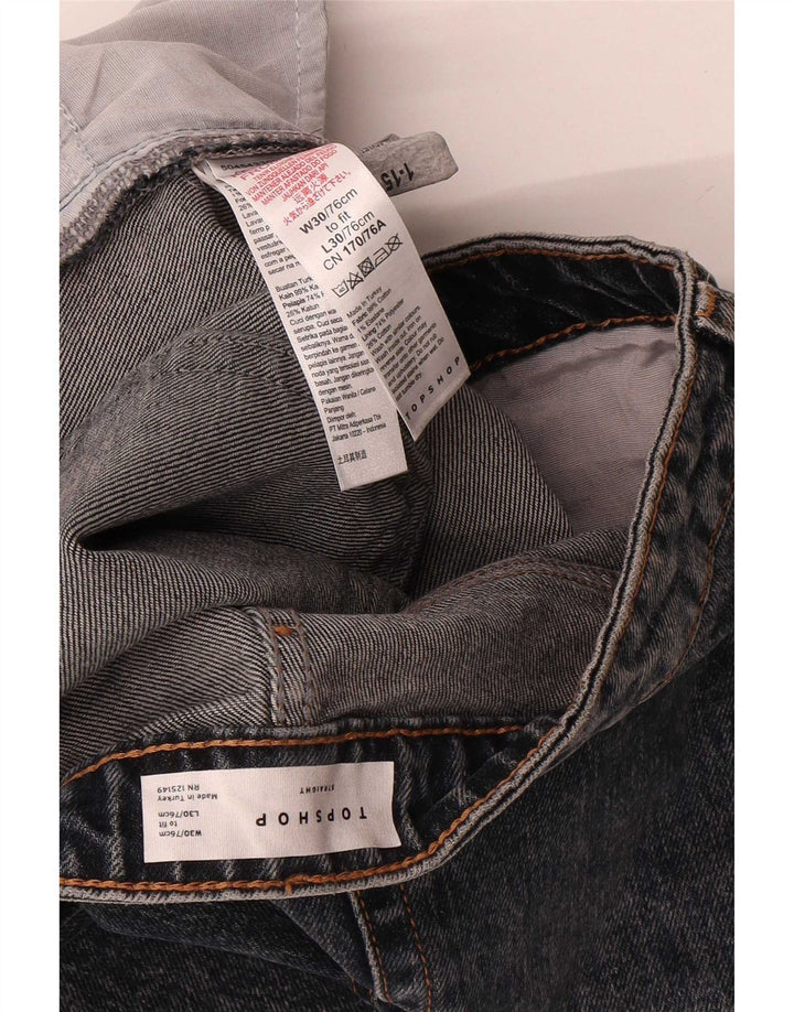 Damskie krótkie jeansy Topshop W30 L25, czarne, bawełniane