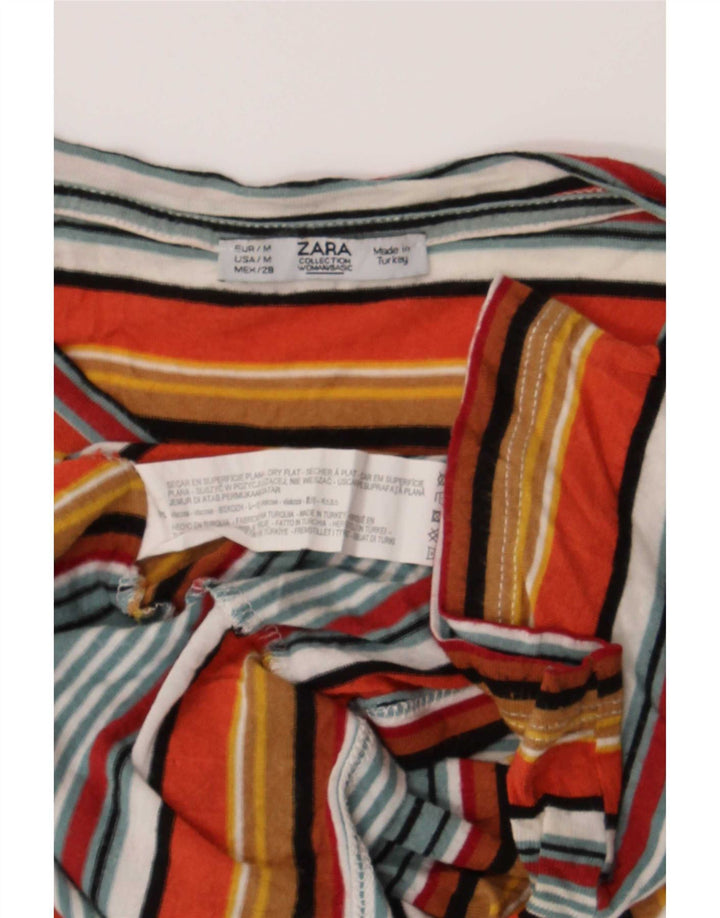 T-shirt damski Zara Top UK 12 Średnie, wielokolorowe paski z wiskozy