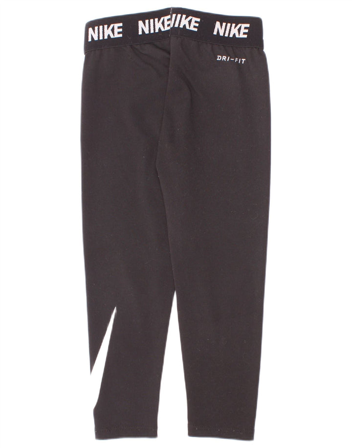 Dziewczęce legginsy Nike Dri Fit z grafiką 4-5 lat, małe, czarne, poliestrowe