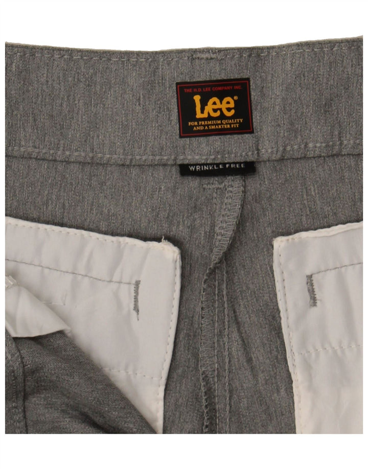 LEE Womens Straight Casual Trousers US 14 XL W34 L29 Grey Polyester Vintage Lee and Second-Hand Lee from Messina Hembry 