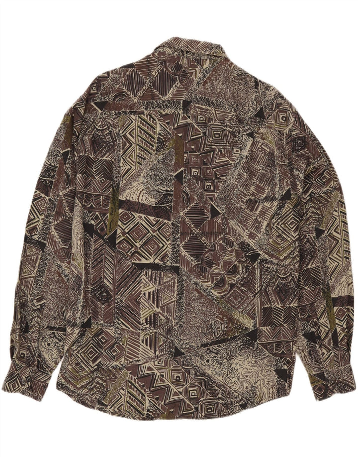 Męska koszula Azzurra w abstrakcyjny wzór, duża, zielona wiskoza