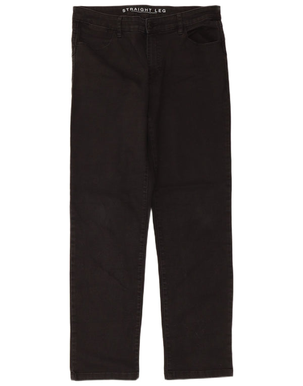 Marks & Spencer Damskie proste spodnie codzienne UK 14 duże W32 L28 czarne