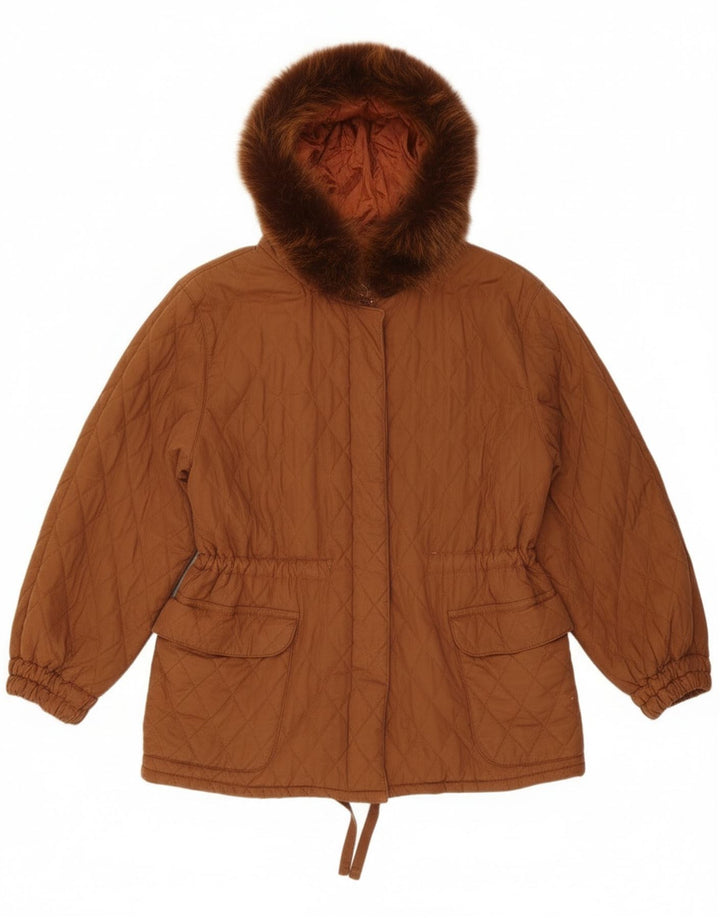 Ileana Zara Damska pikowana kurtka oversize z kapturem IT 40 Small Brown