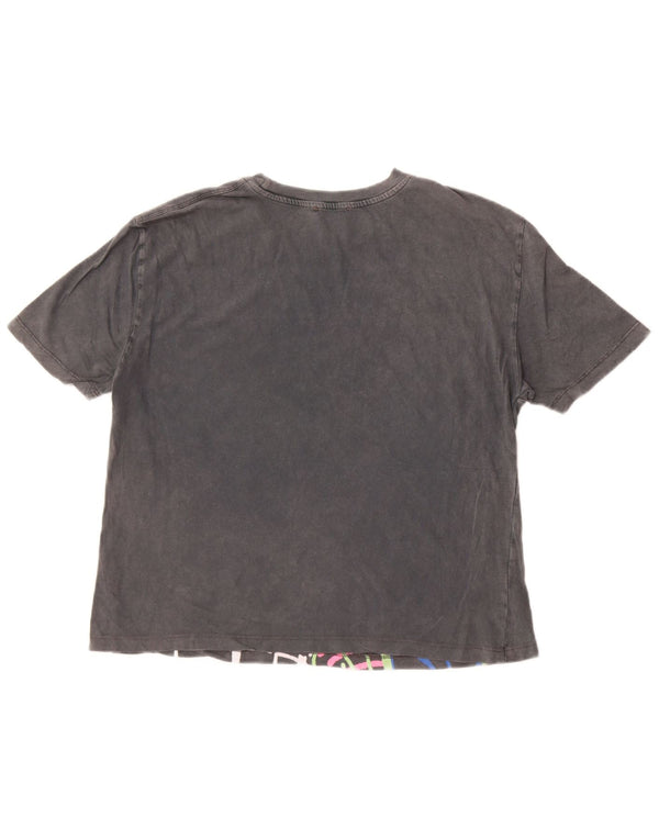 Damska koszulka oversize z grafiką Zara Top UK 10, mała, szara bawełna