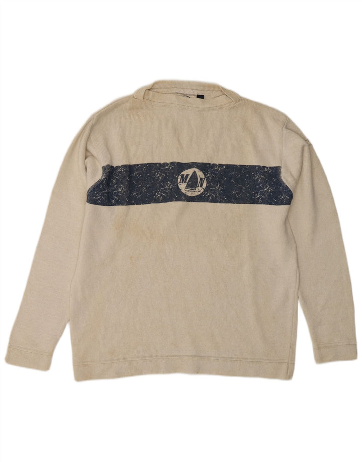 Męski sweter Murphy & Nye Sailmakers z dekoltem w łódkę, mały w kolorze złamanej bieli
