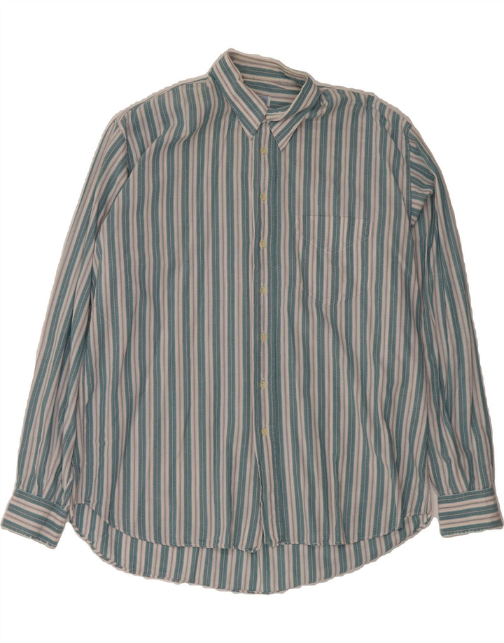 SISLEY Mens Shirt XL Blue Striped Cotton Vintage Sisley and Second-Hand Sisley from Messina Hembry 