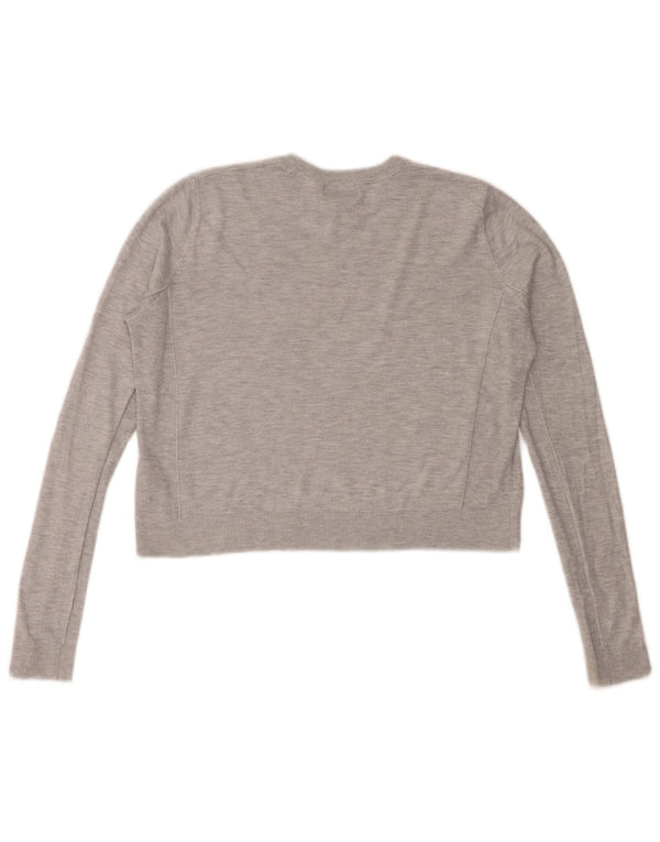 Damski sweter oversize z okrągłym dekoltem Topshop UK 10, mały, szary