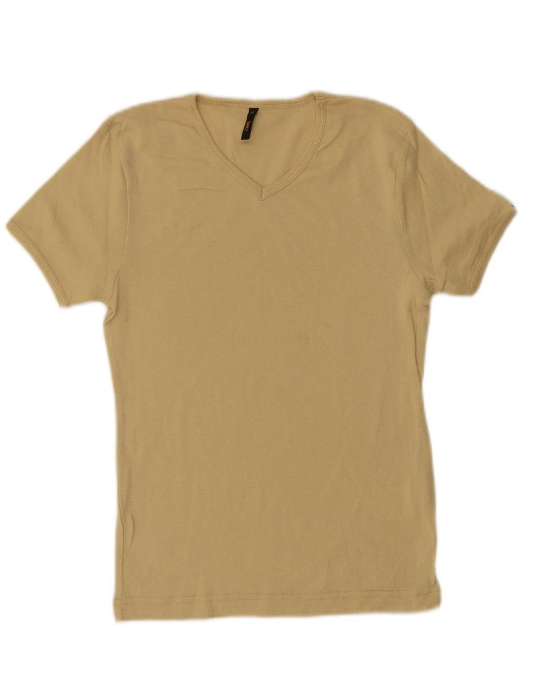 LEE Womens T-Shirt Top UK 12 Medium Beige Cotton