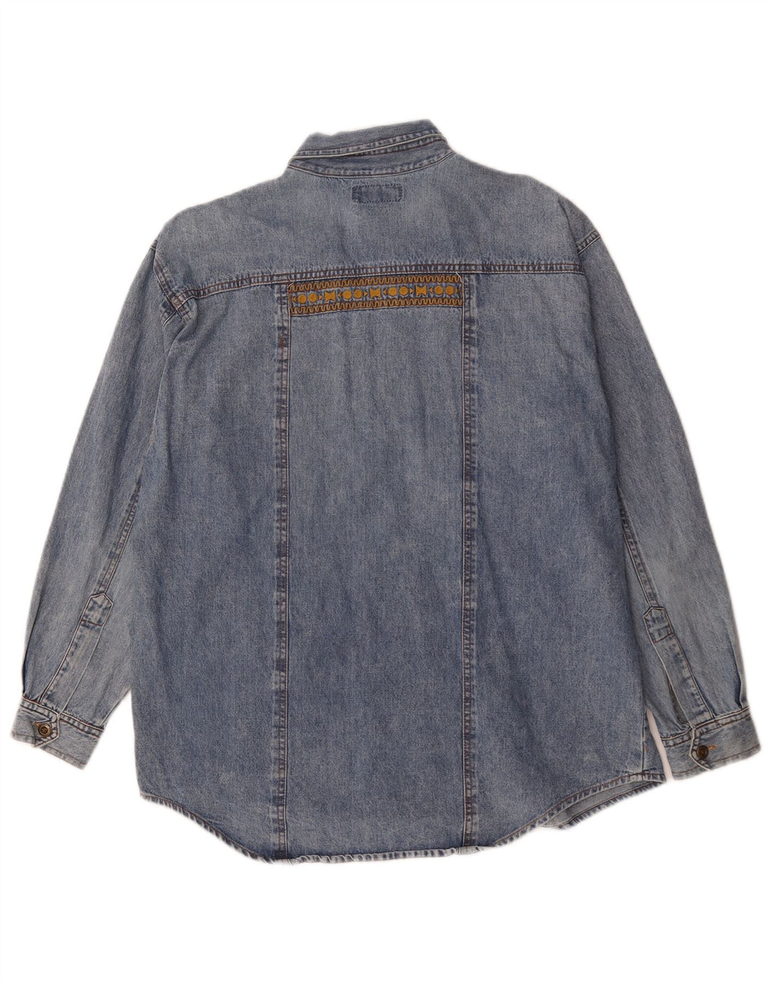Vintage męska koszula dżinsowa, duża niebieska