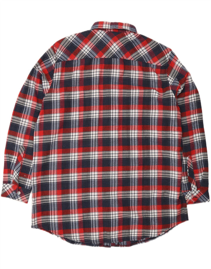 REWARD Męska koszula flanelowa UK 39/40, bawełniana w średnią czerwoną kratkę